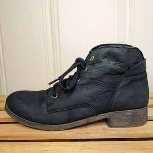 Steve Madden black leather lace up ankle boots Rubin size 8 M